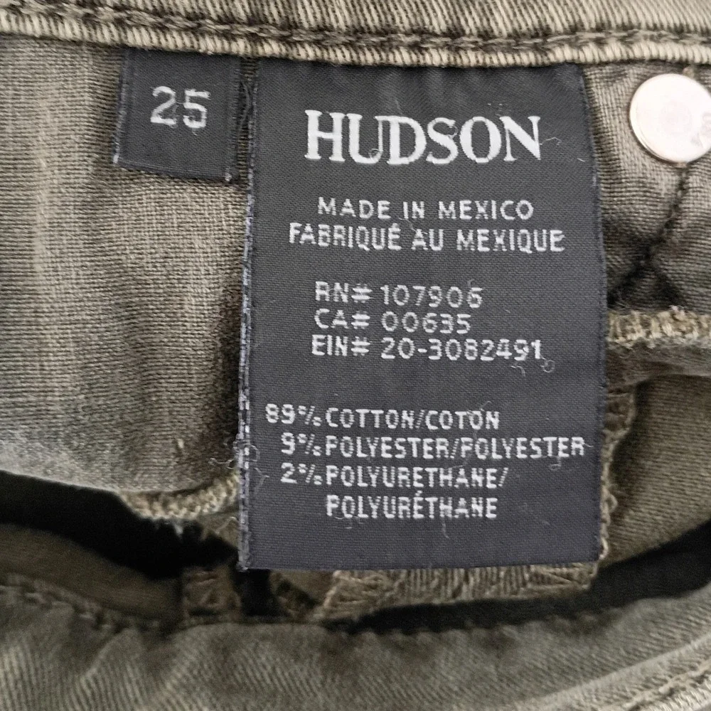 HUDSON NWT Nico Super Skinny Lace Up Crop Jeans‎ Olive Green 25x26 NWOT $245